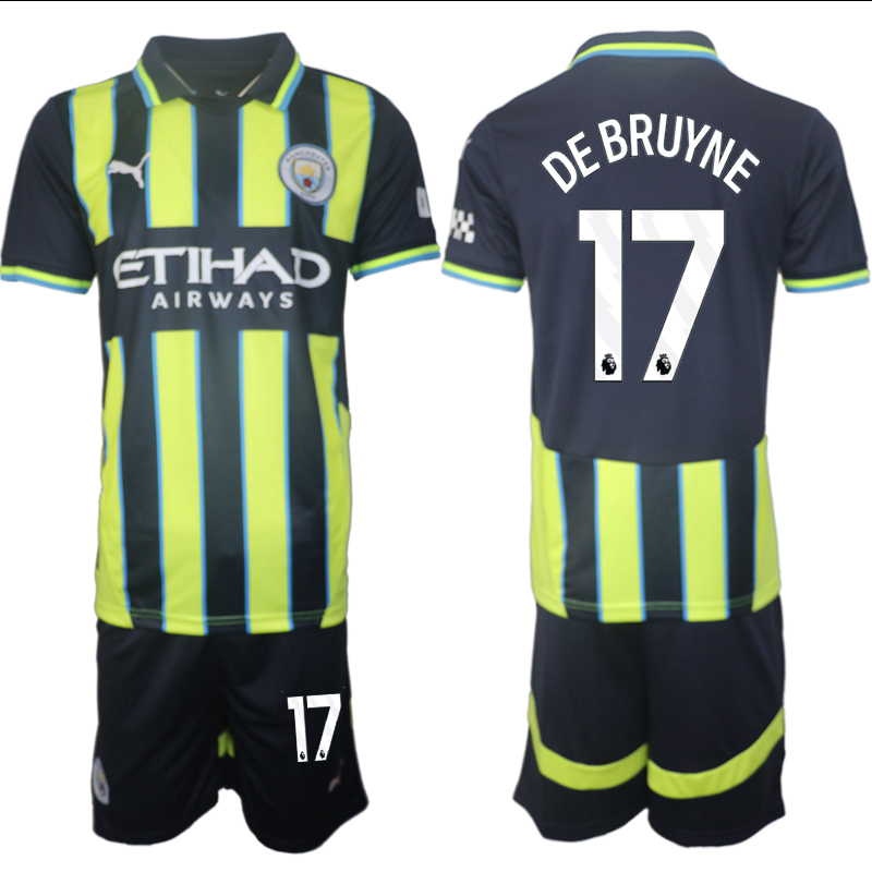 Men 2024-2025 Club Manchester City away black green #17 Soccer Jersey